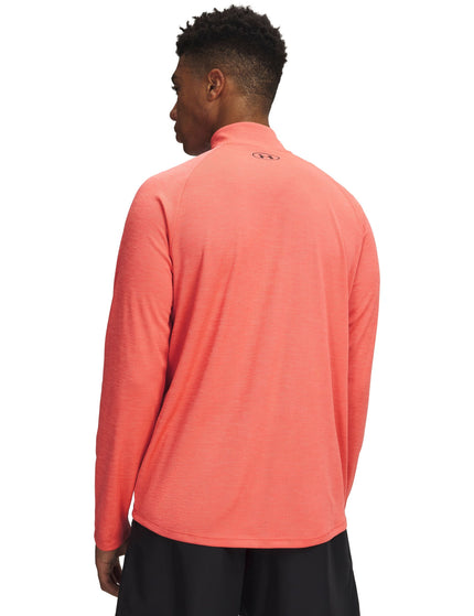 Under Armour Tech Textured 1/2 Zip - Venom Red/Blackimages2- The Sports Edit