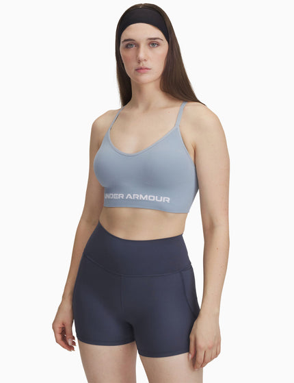 Under Armour Vanish Seamless Low Sports Bra - Harbour Blue/Whiteimage3- The Sports Edit