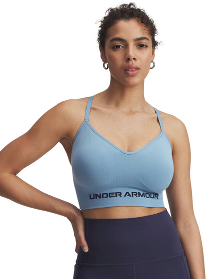 Under Armour Vanish Seamless Low Sports Bra - Blue Smoke/Washed Navyimage3- The Sports Edit