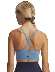 Under Armour Vanish Seamless Low Sports Bra - Blue Smoke/Washed Navyimage2- The Sports Edit