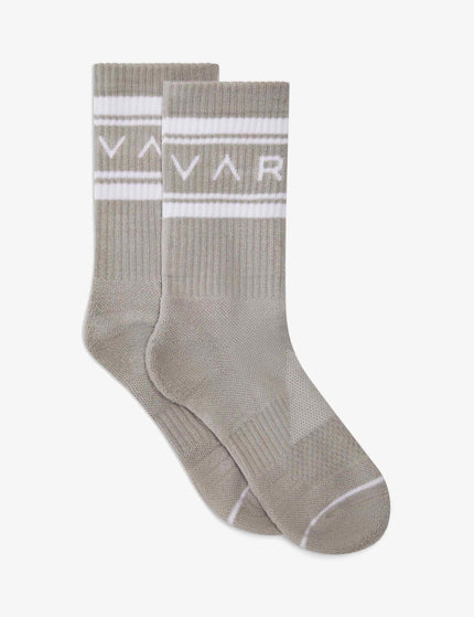 Varley Astley Active Sock - Cement/Snow Whiteimage1- The Sports Edit