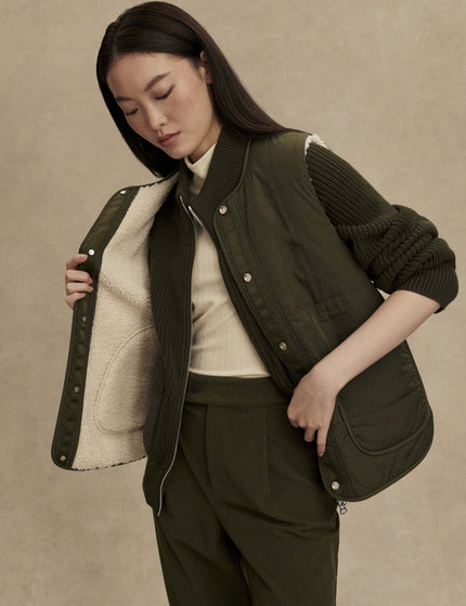 Varley Audrea Reversible Gilet - Sandshell/Forest Nightimages3- The Sports Edit