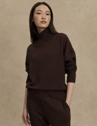 Barker High Neck Sweat - Coffee Bean