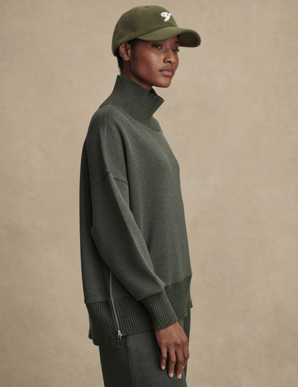 Varley Barker High Neck Sweat - Olive Marlimages3- The Sports Edit