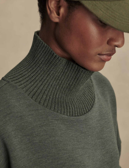 Varley Barker High Neck Sweat - Olive Marlimages4- The Sports Edit
