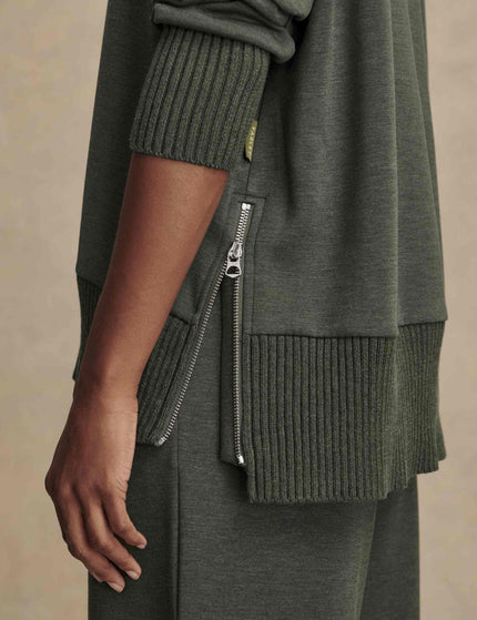 Varley Barker High Neck Sweat - Olive Marlimages5- The Sports Edit