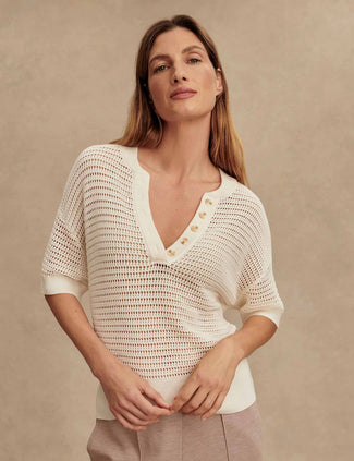 Callie Knit Top - Egret