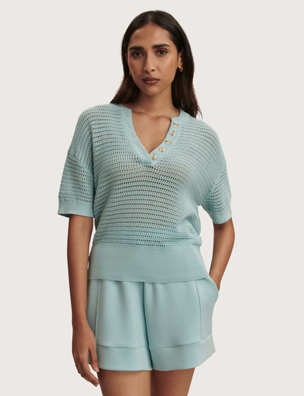 Varley Callie Knit Top - Porcelain Blueimages1- The Sports Edit