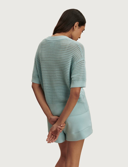 Varley Callie Knit Top - Porcelain Blueimages2- The Sports Edit