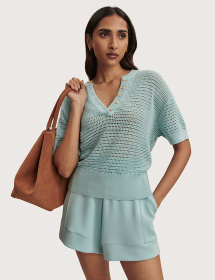 Varley Callie Knit Top - Porcelain Blueimages4- The Sports Edit