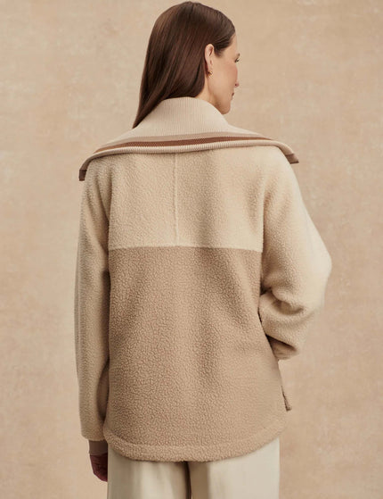 Varley Carmine Relaxed Half-Zip Fleece - Cool Sand/Light Taupeimages2- The Sports Edit