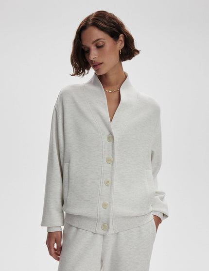 Varley Celeste Button Through Sweat - Ivory Marlimage1- The Sports Edit