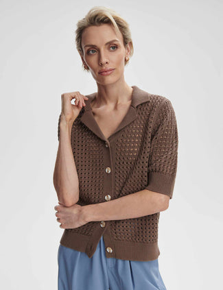 Ellie Knit Shirt - Chocolate Chip