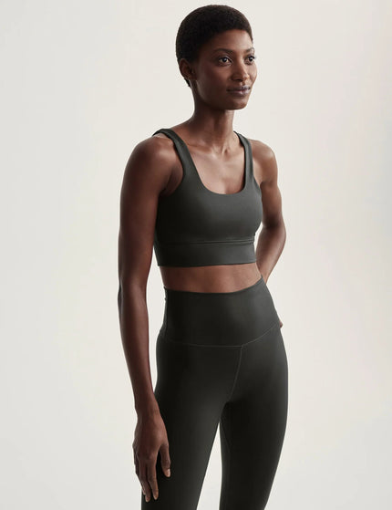 Varley FreeSoft Cori Light Support Sports Bra - Dark Resin Greenimages1- The Sports Edit