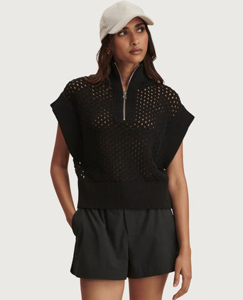 Gaines Half-Zip Knit - Black