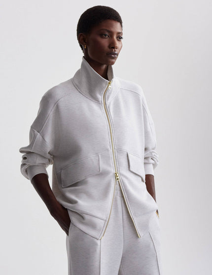 Varley Garcia Zip-Through Sweat - Ivory Marlimage2- The Sports Edit