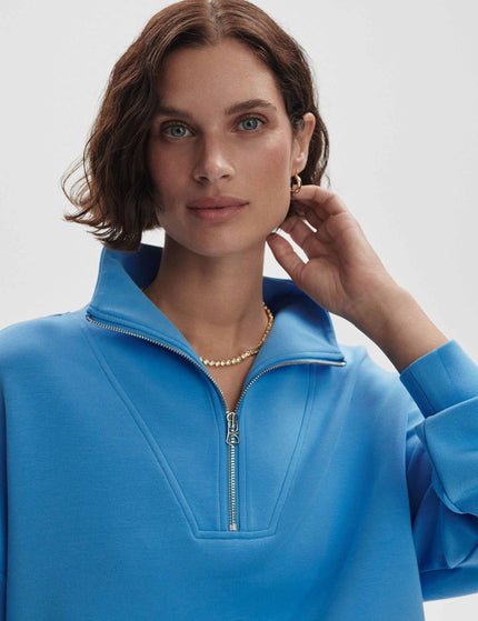 Varley Hawley Half Zip Sweat - Azure Blueimage3- The Sports Edit