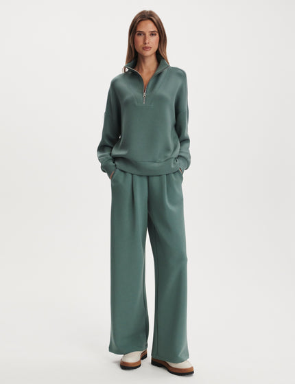 Varley Hawley Half Zip Sweat - Dark Forestimages8- The Sports Edit