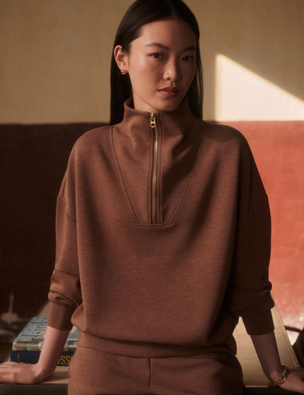 Varley Hawley Half Zip Sweat - Golden Bronze Marlimages4- The Sports Edit