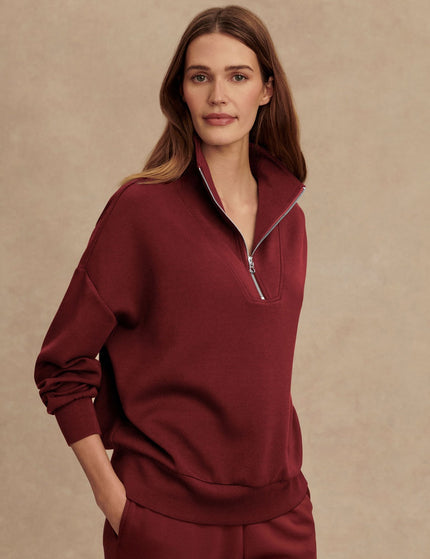 Varley Hawley Half Zip Sweat - New Maroonimage5- The Sports Edit