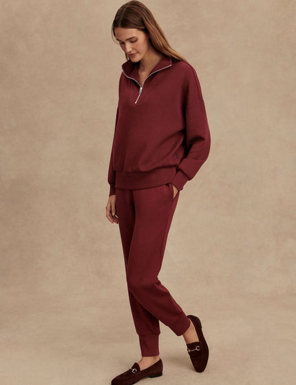 Varley Hawley Half Zip Sweat - New Maroonimage8- The Sports Edit