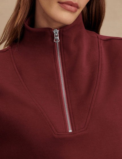 Varley Hawley Half Zip Sweat - New Maroonimage6- The Sports Edit