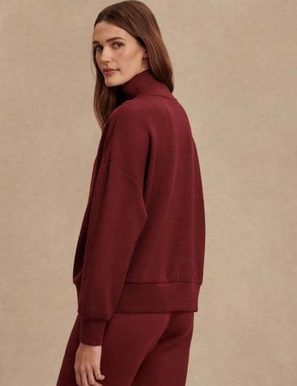 Varley Hawley Half Zip Sweat - New Maroonimage2- The Sports Edit