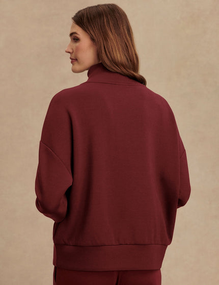 Varley Hawley Half Zip Sweat - New Maroonimage3- The Sports Edit