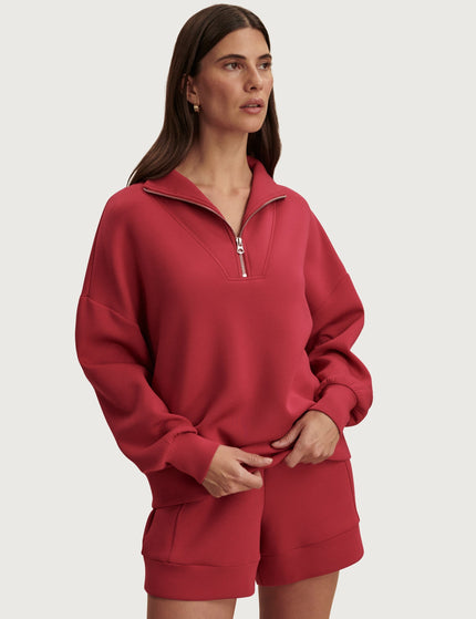 Varley Hawley Half Zip Sweat - Rich Raspberryimages6- The Sports Edit