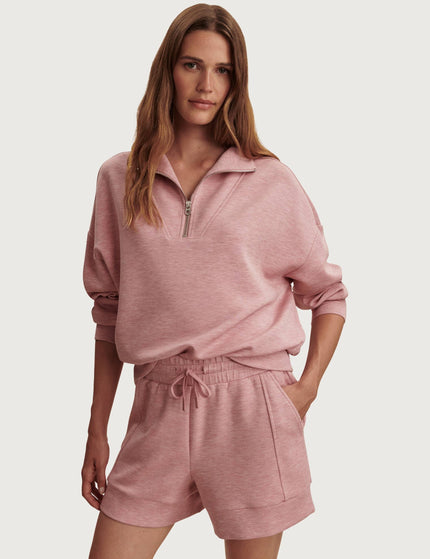 Varley Hawley Half Zip Sweat - Rose Marlimages1- The Sports Edit