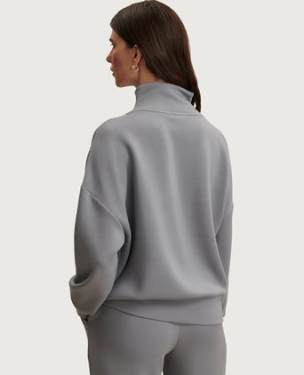 Hawley Half Zip Sweat - Wind Blue