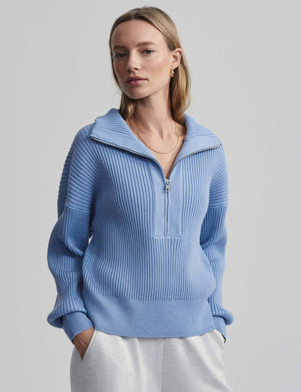 Varley Janie Half Zip Knit - Ashley Blueimage1- The Sports Edit