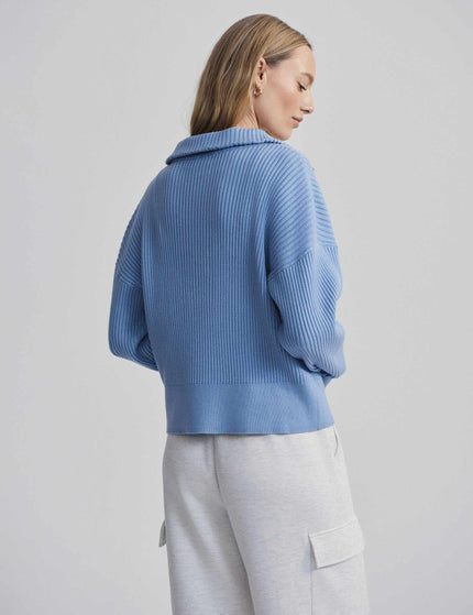 Varley Janie Half Zip Knit - Ashley Blueimage4- The Sports Edit