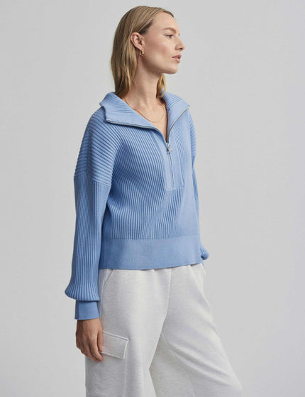 Varley Janie Half Zip Knit - Ashley Blueimage2- The Sports Edit