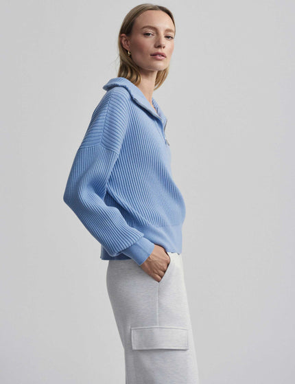 Varley Janie Half Zip Knit - Ashley Blueimage3- The Sports Edit