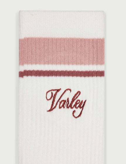 Varley Lamar Club Stripe Sock - Egret/Pale Mauve/Dusty Roseimages2- The Sports Edit