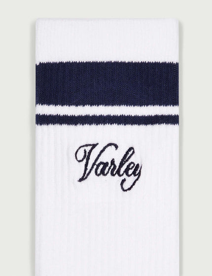 Varley Lamar Club Stripe Sock - White/Blue Nightsimage2- The Sports Edit