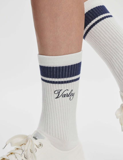 Varley Lamar Club Stripe Sock - White/Blue Nightsimage3- The Sports Edit