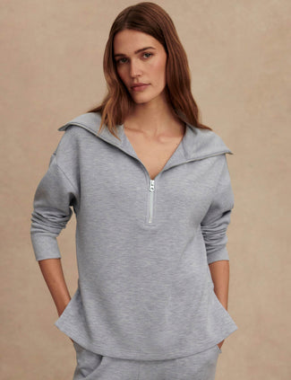 Larson Half-Zip Sweat - Mid Blue Marl