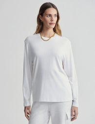 Varley Leah Long Sleeve Boyfriend Tee - Whiteimage1- The Sports Edit