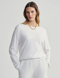 Varley Leah Long Sleeve Boyfriend Tee - Whiteimage2- The Sports Edit