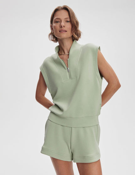 Varley Loretta Half-Zip Sleeveless Sweat - Snow Sageimage1- The Sports Edit