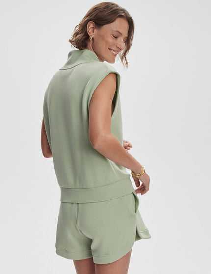 Varley Loretta Half-Zip Sleeveless Sweat - Snow Sageimage2- The Sports Edit
