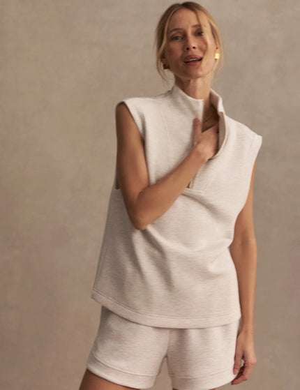 Varley Magnolia 2.0 Half-Zip Tank - Ivory Marlimages3- The Sports Edit