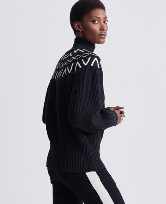 Marcie Fair Isle Yoke Knit - Black