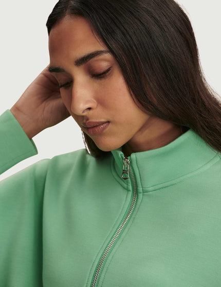 Varley Mavis Mock Neck Sweat - Green Spruceimages4- The Sports Edit