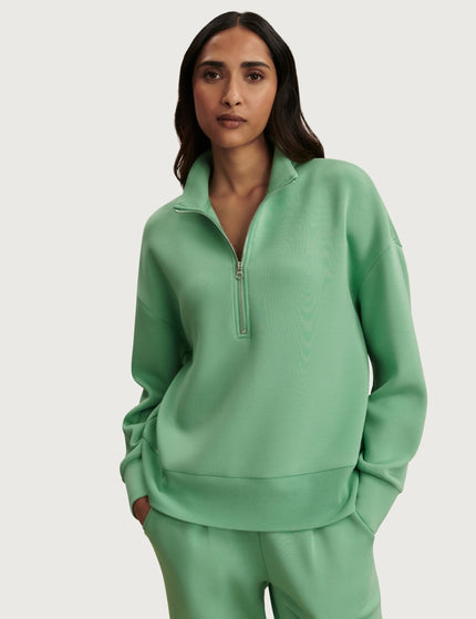 Varley Mavis Mock Neck Sweat - Green Spruceimages1- The Sports Edit