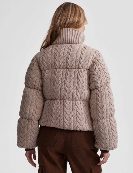 Varley Reggie Cable Knit Puffer - Light Taupeimage3- The Sports Edit