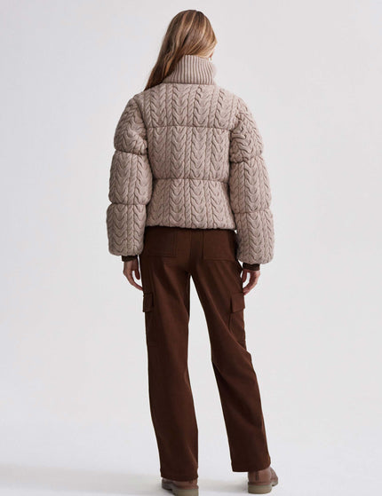 Varley Reggie Cable Knit Puffer - Light Taupeimage7- The Sports Edit