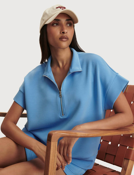 Varley Ritchie Short Sleeve Sweat - Azure Blueimages4- The Sports Edit